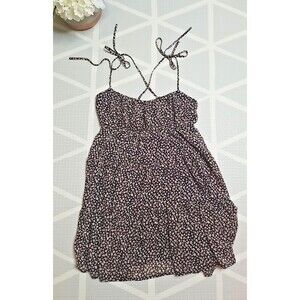All In Favor Dress Womens XS Floral Print Ruffle Strap dElias Y2K Indie Babydoll